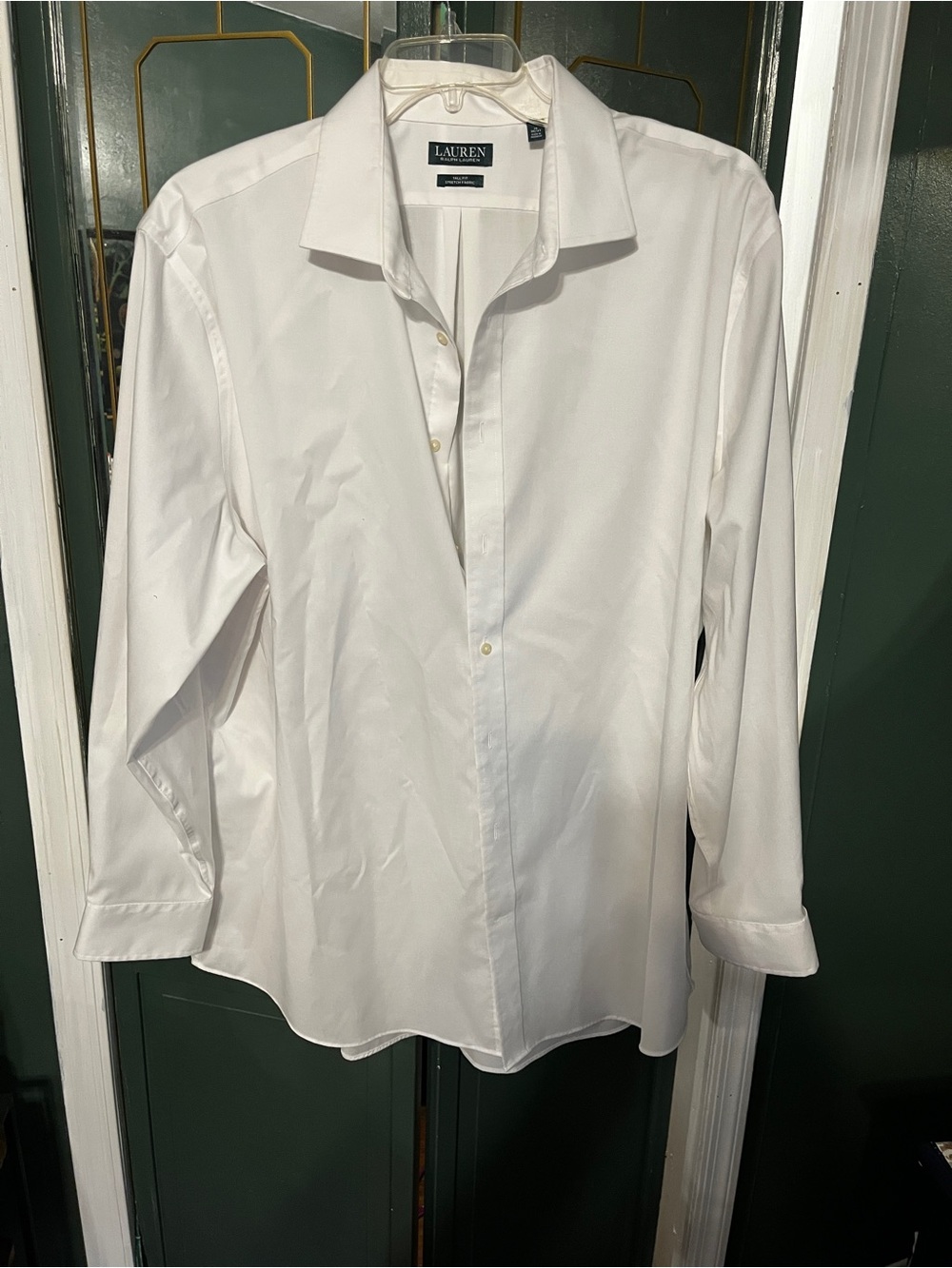 Ralph Lauren White Men's Dress Shirt - Classic Collared Button-Up